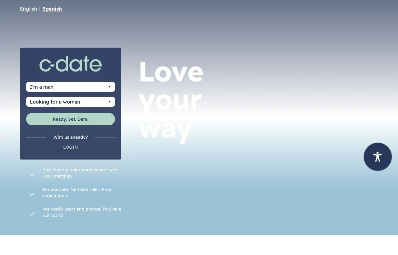 C-Date dating site homepage preview
