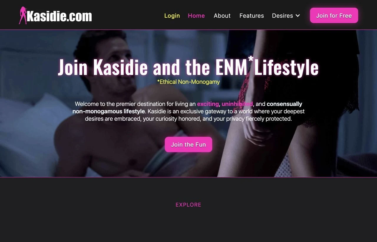 Kasidie dating site homepage preview