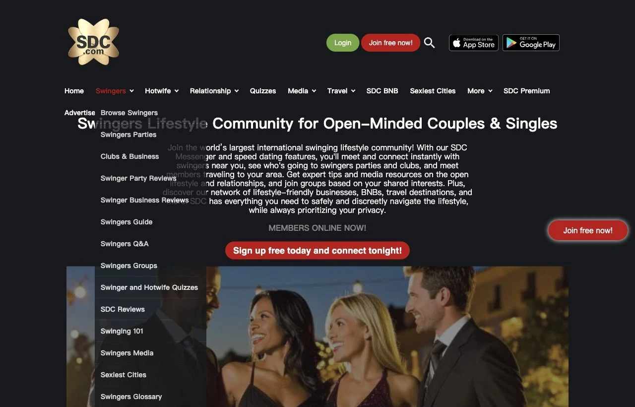 SDC dating site homepage preview