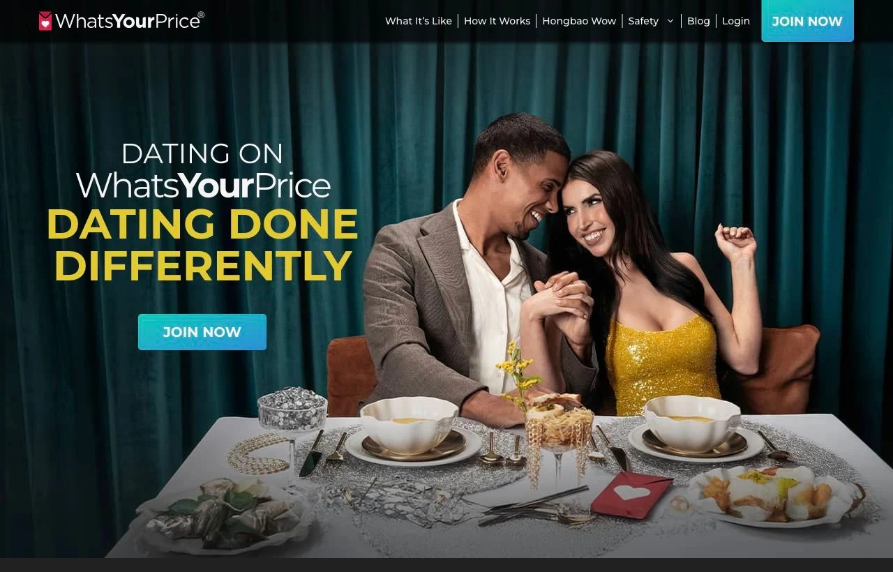 WhatsYourPrice dating website homepage preview