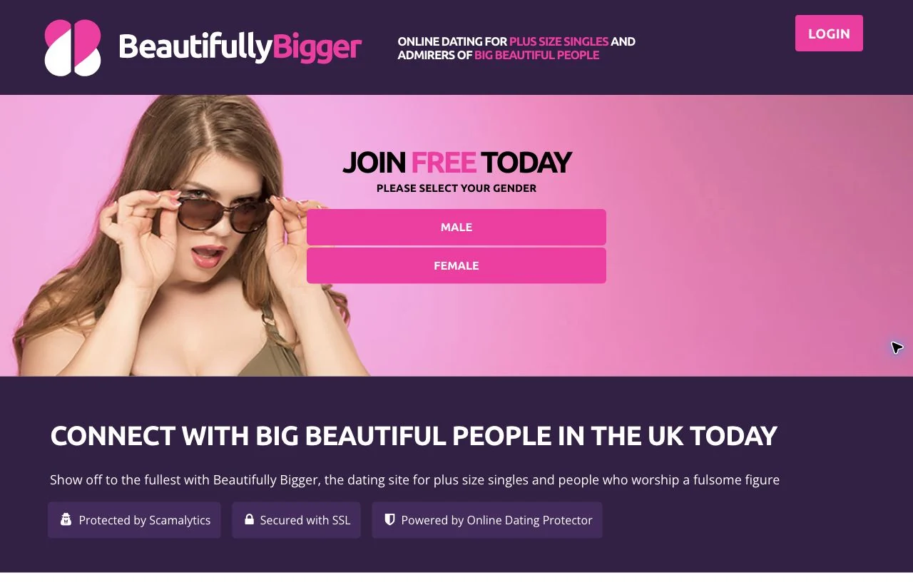 Beautifully Bigger homepage preview