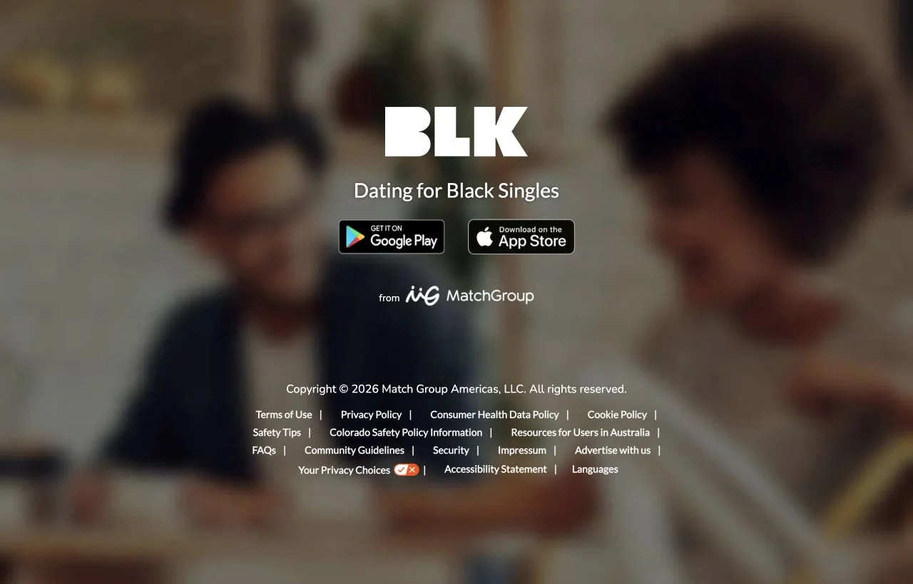 BLK dating site homepage preview