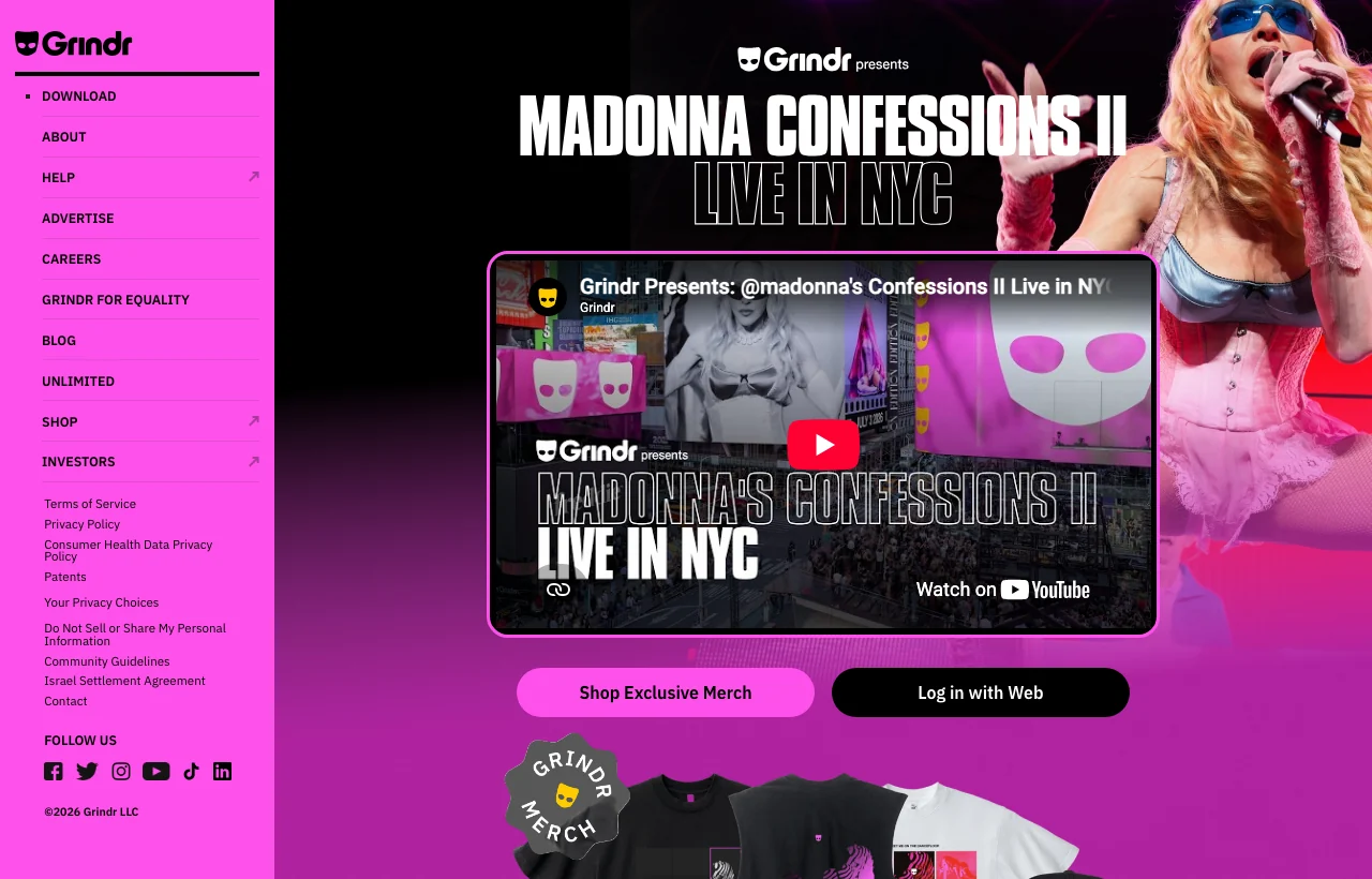 Grindr homepage preview