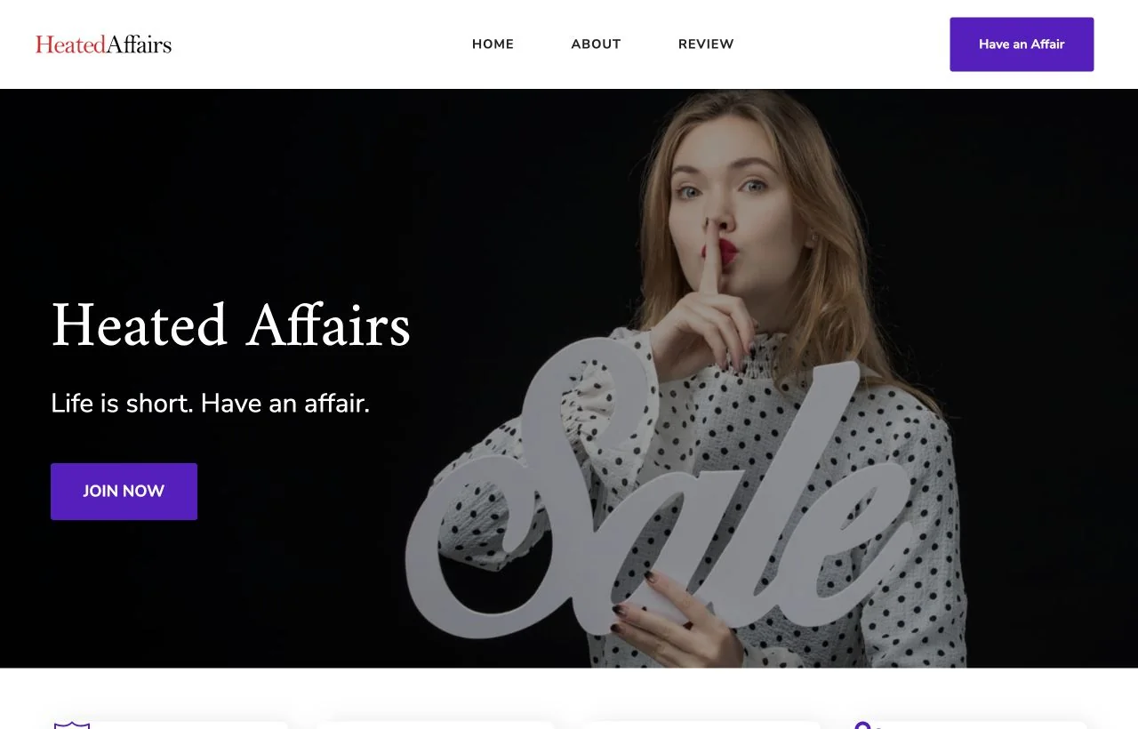 Heated Affairs homepage preview