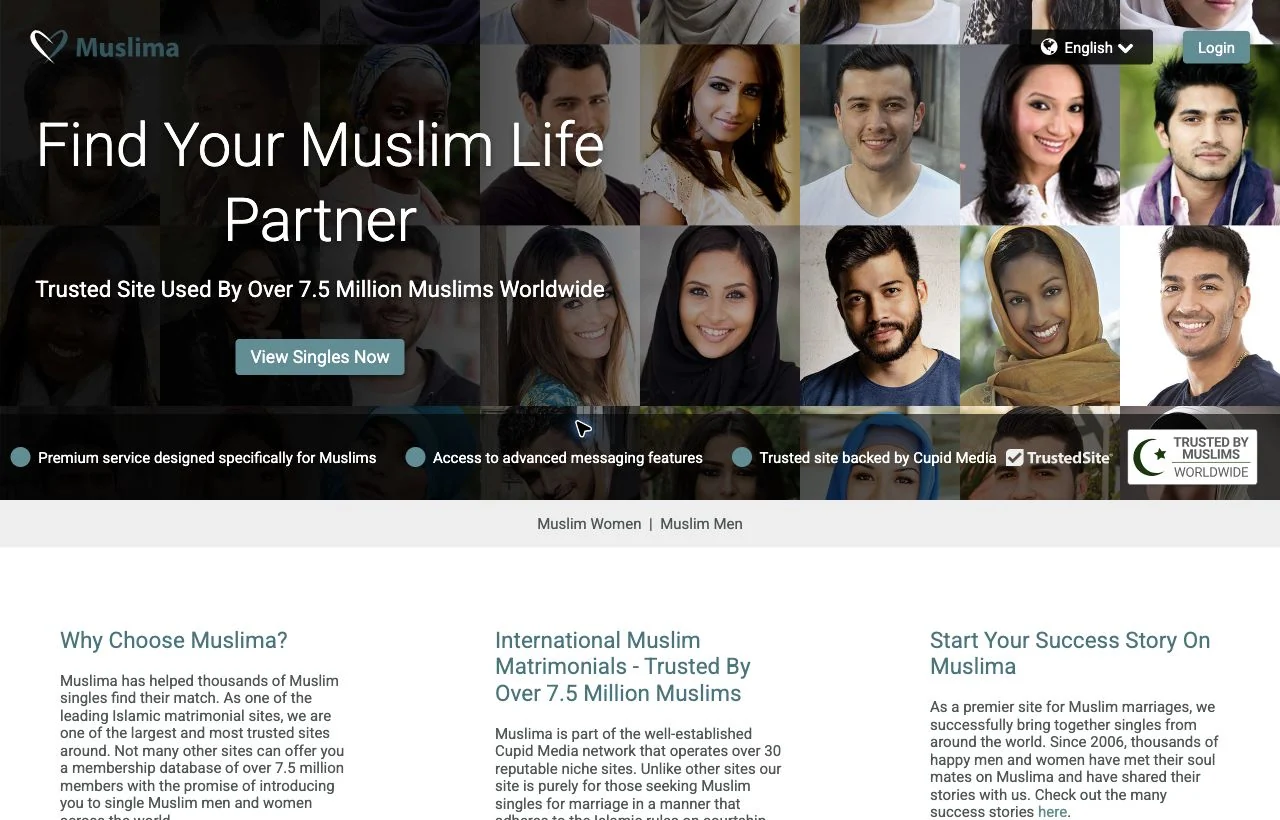 Muslima homepage preview