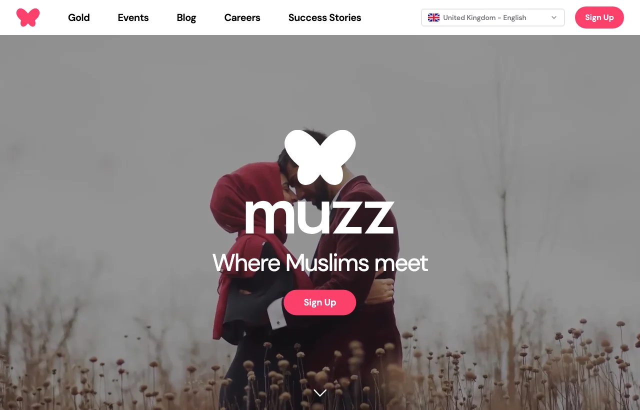 Muzz homepage preview