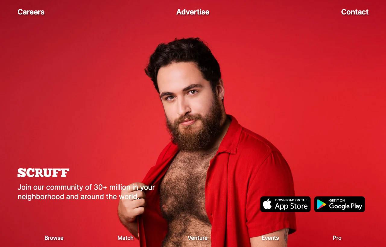 SCRUFF homepage preview